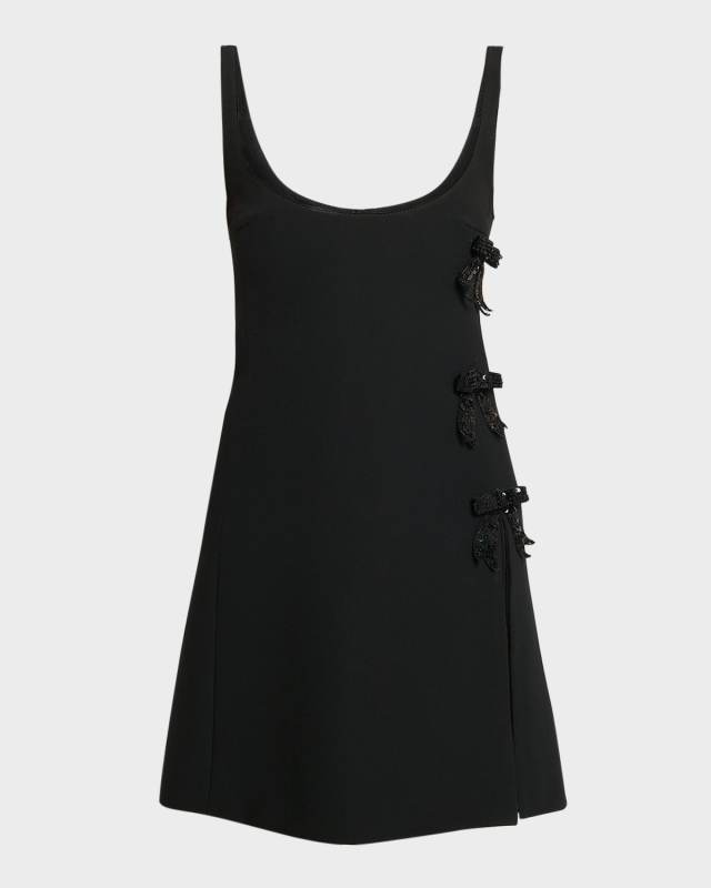 Sequined Bow Sleeveless Mini Dress